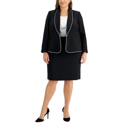 Le Suit Женская черная однотонная юбка А-силуэта плюс 20W BHFO 5481