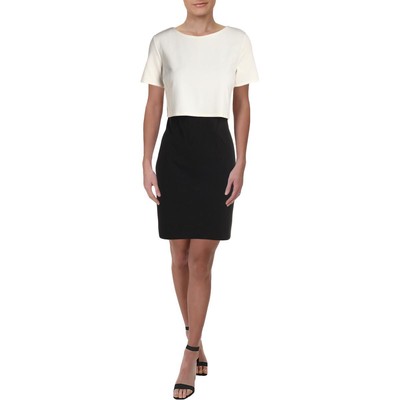 

Облегающее вечернее платье Aqua Womens B/W Popover Colorblock  BHFO 1291, White/black