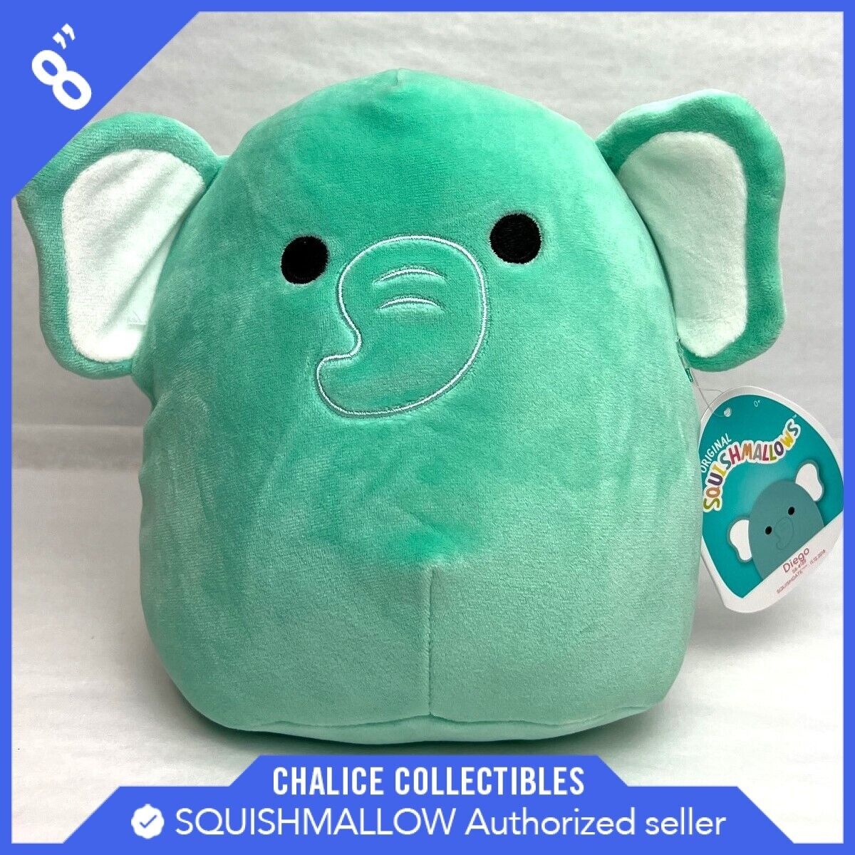 Squishmallows Kellytoy Plush Animal Squad Diego the Elephant