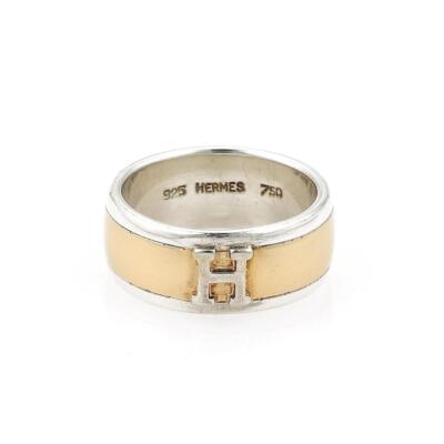 【HERMES】★日本未展開★Clou d'H リング Silver925 & 18K Brand New ( Rank N ) HERMÈS Collier de Chien PM Ring Silver