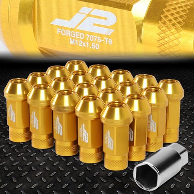 J2 ENGINEERING 7075 АЛЮМИНИЙ M12X1.5 20ШТ 50 ММ ВЕРХНЯЯ ГАЙКА С НАКАТКОЙ и ЗОЛОТЫМ КЛЮЧОМ