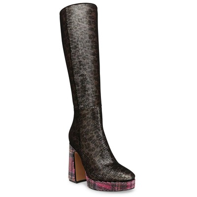 

Женские сапоги до колена Betsey Johnson Valeria Gold 7.5 Medium (B,M) BHFO 3294, Leopard multi