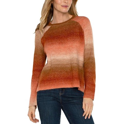 Женский повседневный свитер с круглым вырезом и рубчатой отделкой Liverpool Womens Orange Ombre Ombre S BHFO 3002