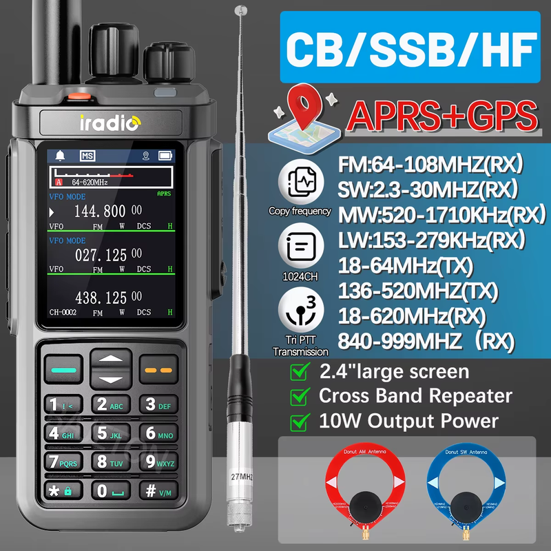 UV-98 PLUS GPS APRS Ham Radio Multi Band 10W AM FM CB SSB HF Cross Band Repeater