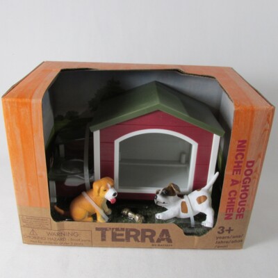 Terra By Battat Doghouse & 2 Dogs Play Set New in Box