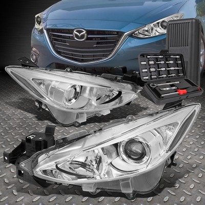 ДЛЯ 14-16 MAZDA 3 ХРОМИРОВАННЫЙ КОРПУС ПРОЗРАЧНАЯ УГЛОВАЯ ФАРА ПРОЕКТОРА + НАБОР ИНСТРУМЕНТОВ