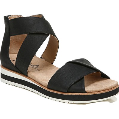

LifeStride Женские черные сандалии на плоской платформе Zoom 10, средний (B,M) BHFO 9202, Black casual suede
