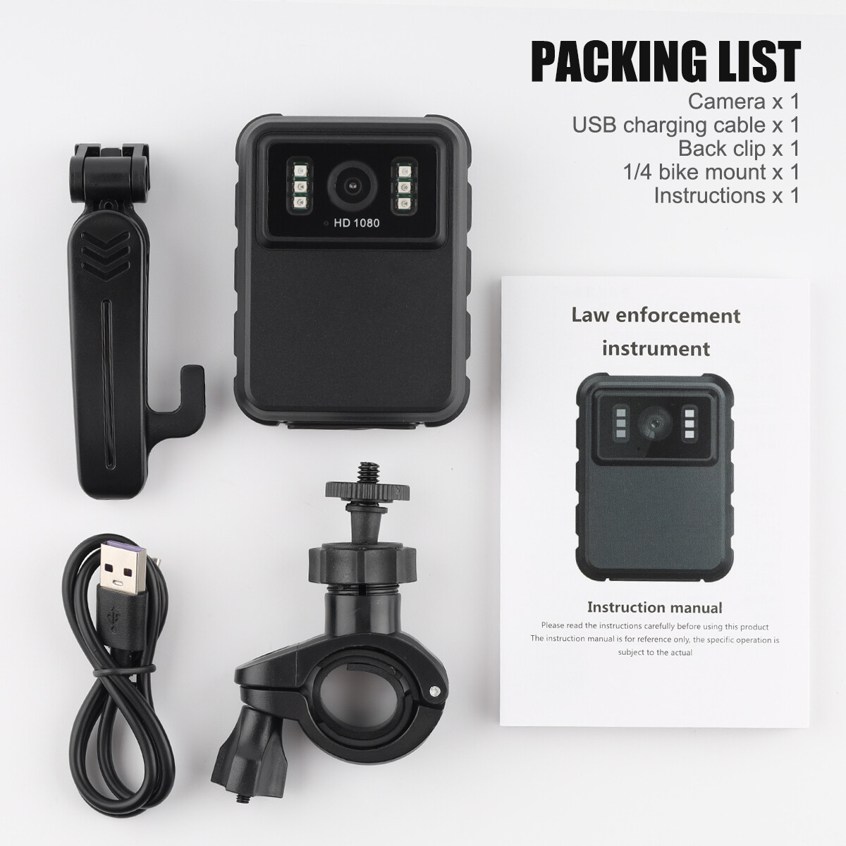 1080P Audio Video DVR IR Night Cam HD 2k Camcorder Mini Police Body LCD Camera