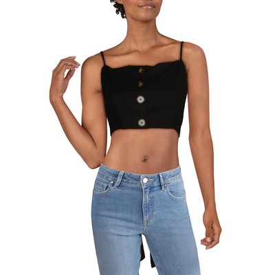 

Женский черный льняной топ послепродажного обслуживания с завязками на спине, топ-бандо,  BHFO 5062