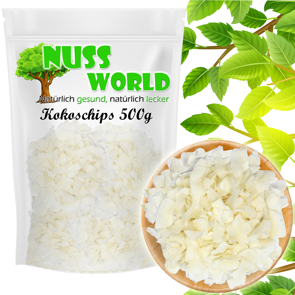 Kokoschips 500g - kokos flocken, getrocknete Kokosnuss aus Philippinen 1A