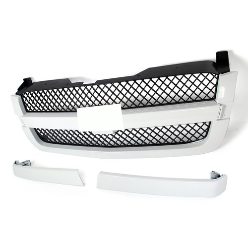 Summit White Grille w/ Black Mesh Insert For 2003-2007 Chevrolet Silverado 1500