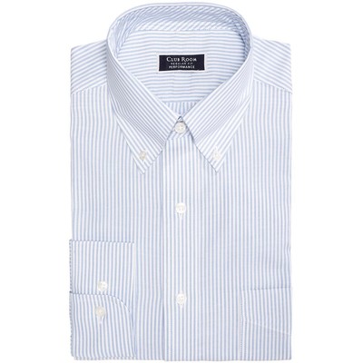 

Мужская синяя классическая рубашка Club Room Slim Fit Performance 17,5 34/35 BHFO 7990, Blue/white