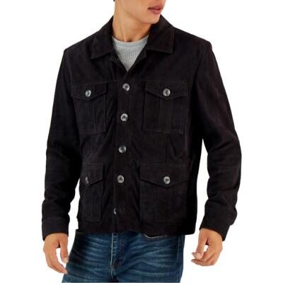 Легкая куртка-рубашка CRWTH Mens Munro Leather для холодной погоды BHFO 5295