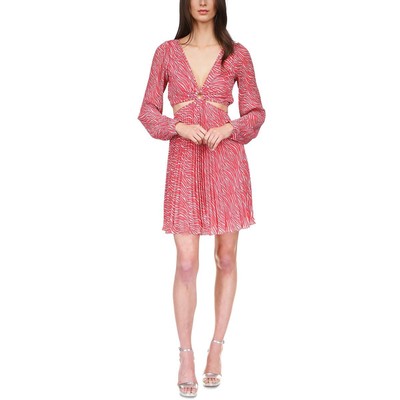Женское розовое платье для коктейлей и вечеринок с вырезом MICHAEL Michael Kors L BHFO 6803