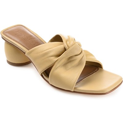 Фирменные женские туфли-слипоны из кожи Шарлиз на блочном каблуке Journee Signature BHFO 0092