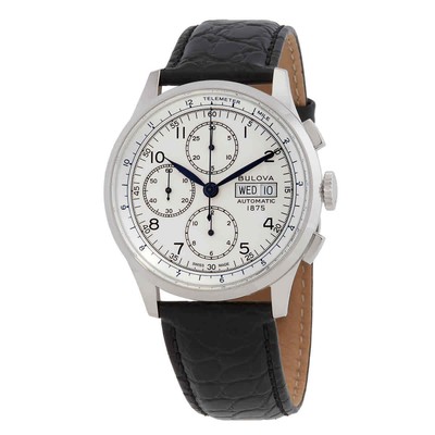 Pre-owned Bulova Chronograph Automatic Silver Dial Men's Watch 96c145