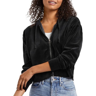 

Splendid Womens Joey Black Velour Comfy Cozy Hoodie Loungewear  BHFO 4155, Черный