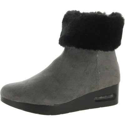 

DKNY Женские ботильоны Abri Grey из искусственной замши на танкетке 9, средний (B,M) BHFO 7586, Steel/black