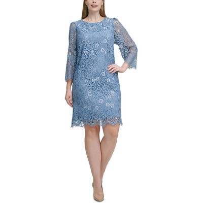 

Женское синее кружевное платье-футляр с рукавами 3/4 Jessica Howard, 22 Вт, BHFO 8391, Perinkle