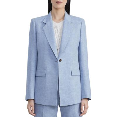 

Женский блейзер на одной пуговице Lafayette 148 New York из смеси льна BHFO 4152, Pale blue melange