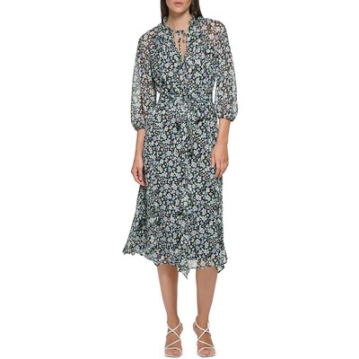 Женский черный шифоновый сарафан Karl Lagerfeld Paris 4 BHFO 2312