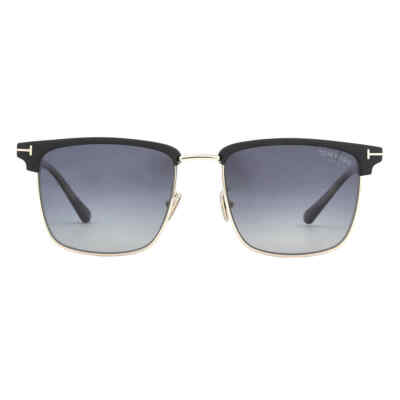 Pre-owned Tom Ford Hudson Polarized Smoke Gradient Square Men's Sunglasses Ft0997-h 02d 55 In Gray