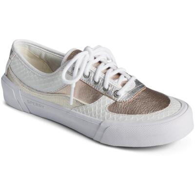 

Sperry Womens Soletide Fashion Casual and Fashion Sneakers Shoes BHFO 3782, Snake white/rose gold, Soletide
