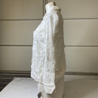Pre-owned As By Df 2233-31200 Arabella Button-down Blouse Women's Size Small Whi In White