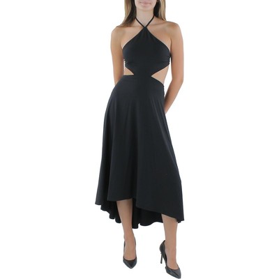 Женское черное стрейчевое миди-платье с глубоким вырезом Susana Monaco, S BHFO 5962