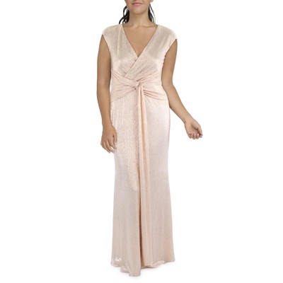 Женское официальное вечернее платье Betsy & Adam с золотым металлическим V-образным вырезом, 4 BHFO 0023