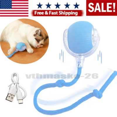1x Automatic Rolling Ball Smart Cat Dog Toy Electric Pet Self-moving Kitten Game