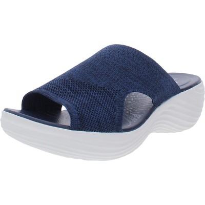 

Женские босоножки на танкетке Cloudsteppers Clarks Marin Coral 8.5 Medium (B,M) 4458, Navy