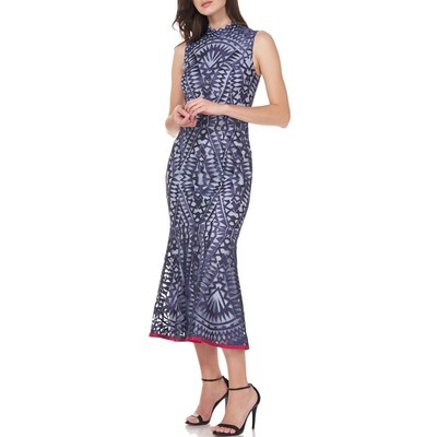 

JS Collections Womens Tatum Navy Aztec Cocktail and Party Dress  BHFO 8083, Navy blue/denim