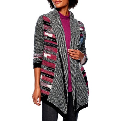 Женский кардиган-свитер Nic + Zoe Womens Orchard Ч/б с открытой передней частью, куртка-свитер XS BHFO 0270