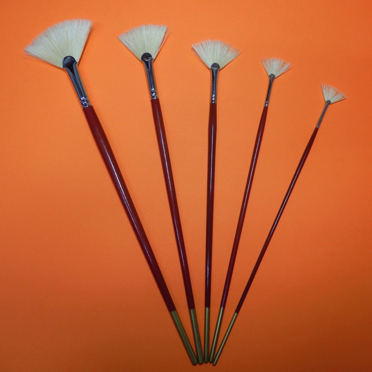 7 Fächerpinsel Set Für Künstler – Für Öl & Acryl | Größen 2 Bis 14 | Mit Chinaborsten