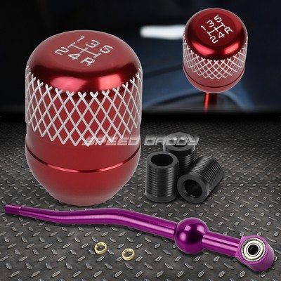 КОРОТКИЙ ПЕРЕКЛЮЧАТЕЛЬ ПЕРЕДАЧ ИЗ ФИОЛЕТОВОГО АЛЮМИНИЯ С ДВОЙНЫМ ИЗГИБОМ + КРАСНАЯ 5-СТУПЕНЧАТАЯ РУЧКА С СЕТКОЙ ДЛЯ EK/ EJ/ EG/ DC