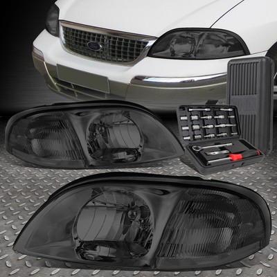 ДЛЯ 99-03 FORD WINDSTAR ДЫМЧАТЫЙ КОРПУС ПРОЗРАЧНОЙ УГЛОВОЙ ФАРЫ ГОЛОВНОГО ФОНАРЯ + НАБОР ИНСТРУМЕНТОВ