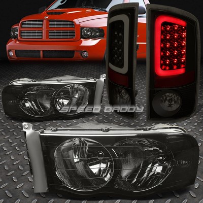 ДЫМЧАТАЯ ФАРА + ПРОЗРАЧНЫЙ УГОЛ + ДЫМЧАТЫЙ ЧЕРНЫЙ 3D СВЕТОДИОДНЫЙ ЗАДНИЙ СТОП-СИГНАЛ ДЛЯ 02-05 RAM