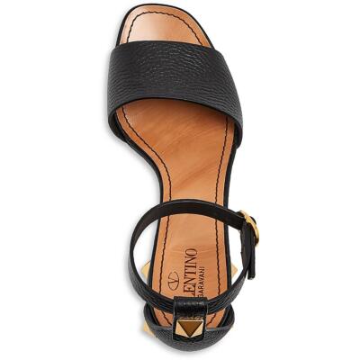 Pre-owned Valentino Garavani Womens Leather Ankle Strap Peep Toe Heels Shoes Bhfo 2570 In Black