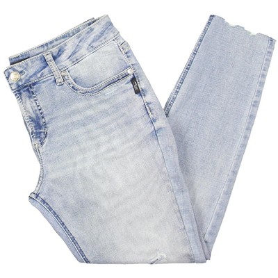 Silver Jeans Co. Женские синие джинсы-скинни из легкого стираного денима средней посадки 30 BHFO 0092