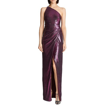 Halston Womens Adriana Purple Sequined Long Evening Dress Gown 6 BHFO 1063