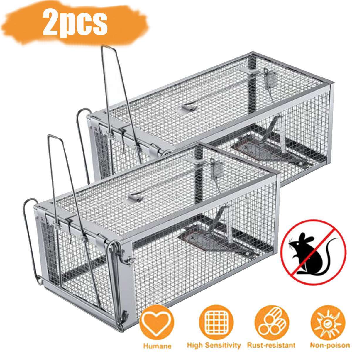 2PC Live Humane Cage Trap small animal rats mice chipmunks rodents Pest Control