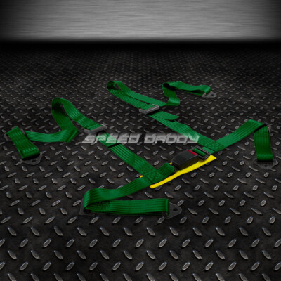 4-ТОЧЕЧНЫЙ РЕГУЛИРУЕМЫЙ ГОНОЧНЫЙ РЕМЕНЬ БЕЗОПАСНОСТИ, 2 ЗЕЛЕНЫХ ЗАМКА-ПРЯЖКИ ПЛЕЧЕВОГО РЕМНЯ БЕЗОПАСНОСТИ