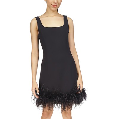 Женское мини-платье для коктейлей и вечеринок с отделкой из перьев MICHAEL Michael Kors BHFO 4937