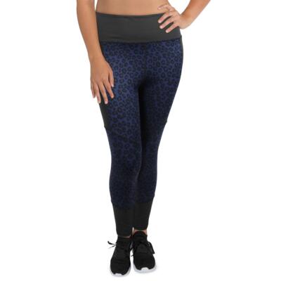 

Женские синие жаккардовые спортивные леггинсы цвета морской волны с животным принтом, размер  BHFO 4462, Черный