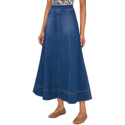 1.State Womens Natural Nightlife Denim Maxi Back Zipper Denim Skirt 10 BHFO 7937