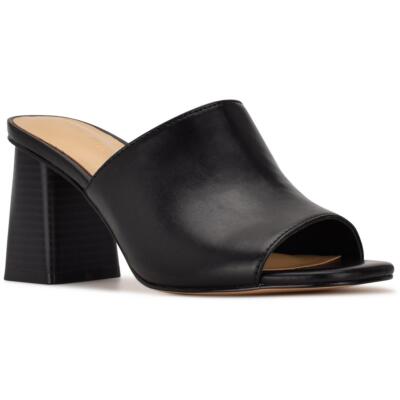 

Женские туфли Nine West из искусственной кожи Wylow с открытым носком и наборным каблуком BHFO 4613, Черный, Wylow