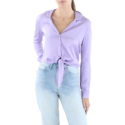 

LAgence Женская блузка на пуговицах Annie Purple с завязками спереди, рубашка  BHFO 7905, Lavender