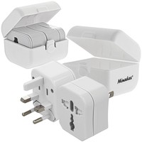 2x Minadax® Reiseadapter Travel Adapter 3-teilig, 150 Laender EU USA AUS UK usw.