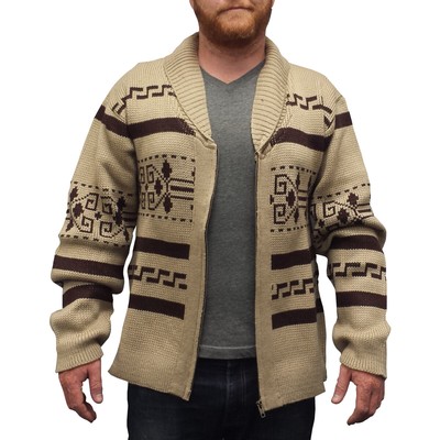 The Dude Sweater Big Lebowski Cardigan Zip Up Knit Jeffery Adult Movie Costume